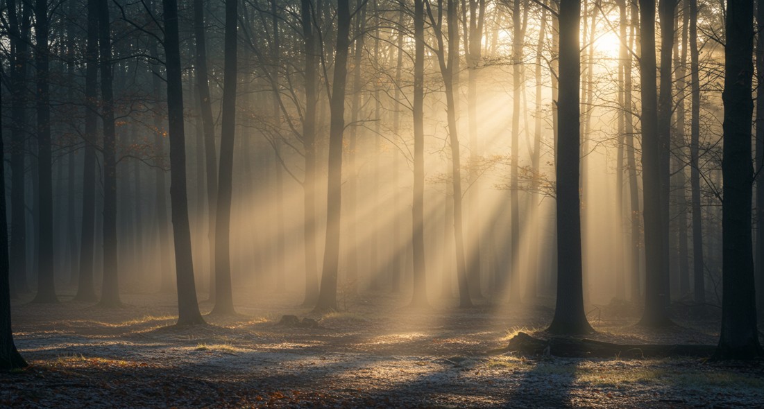 빛이 떨어지는 숲