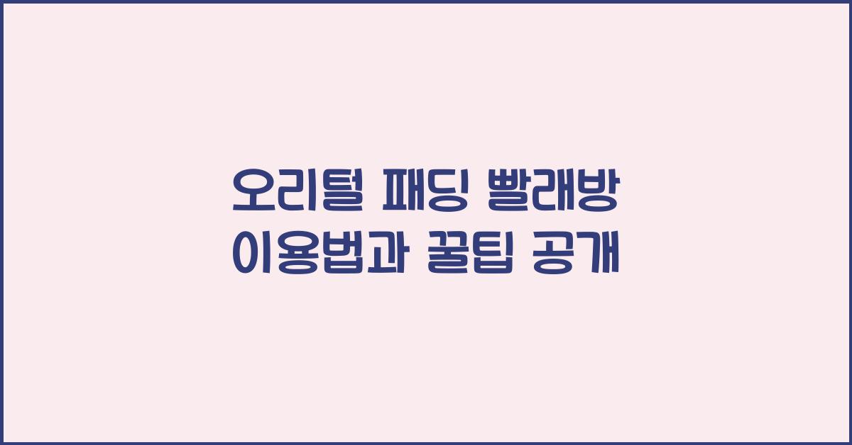 오리털 패딩 빨래방