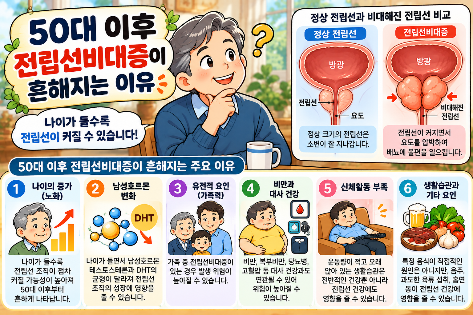 50대 이후 전립선비대증 안내 인포그래픽