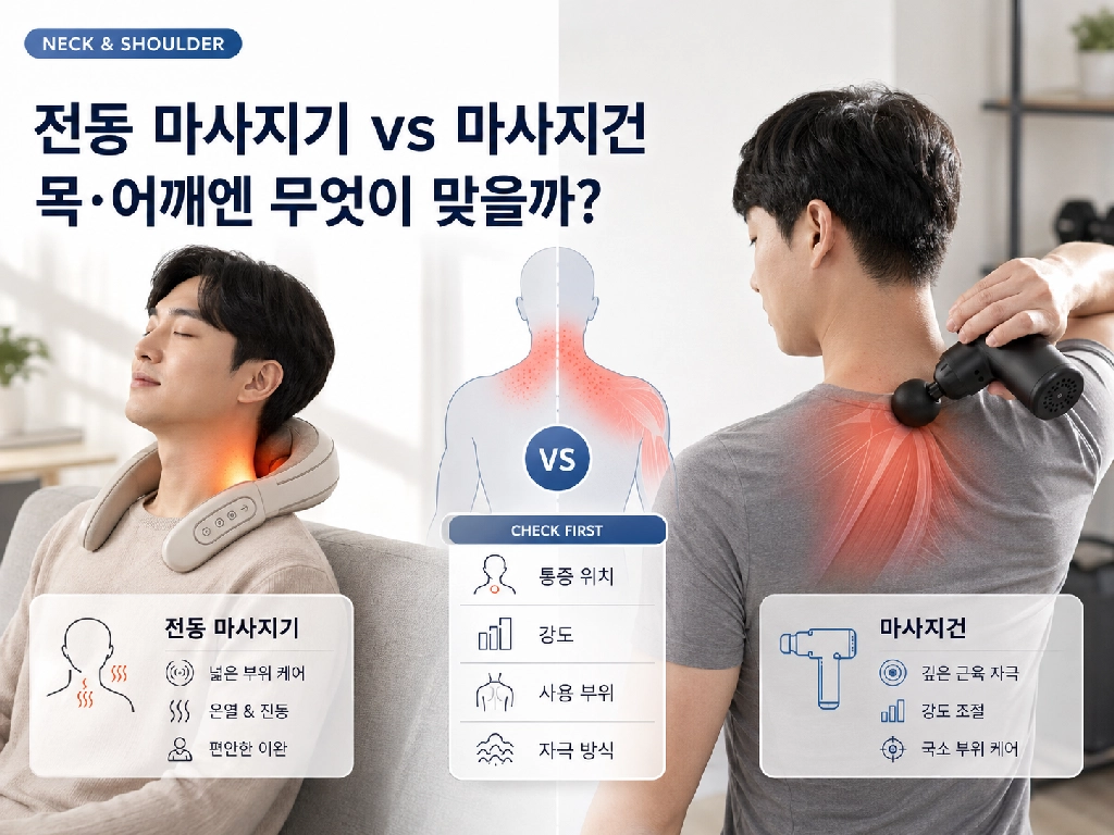 전동 마사지기와 마사지건, 목&middot;어깨 통증에는 무엇이 맞을까
