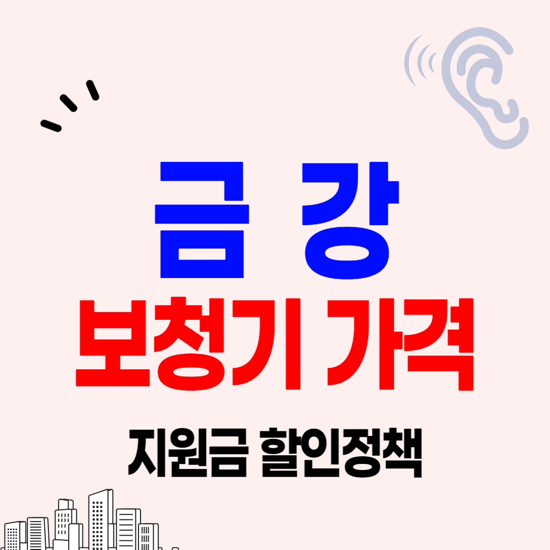 금강보청기 가격 비교 종류 선택요령 할인, 정부지원금 받는 법