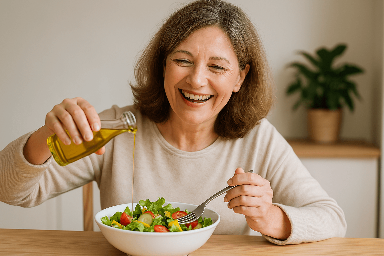 올리브유 먹는 모습