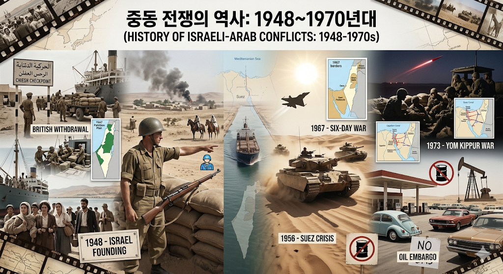 이스라엘 건국, 중동 분쟁의 시작, 이집트 수에즈 운하와 6일 전쟁