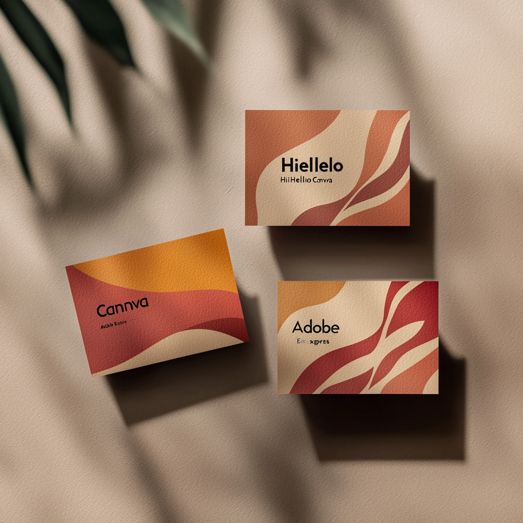 HiHello, Canva, Adobe Express 디지털 명함 툴 인터페이스 비교