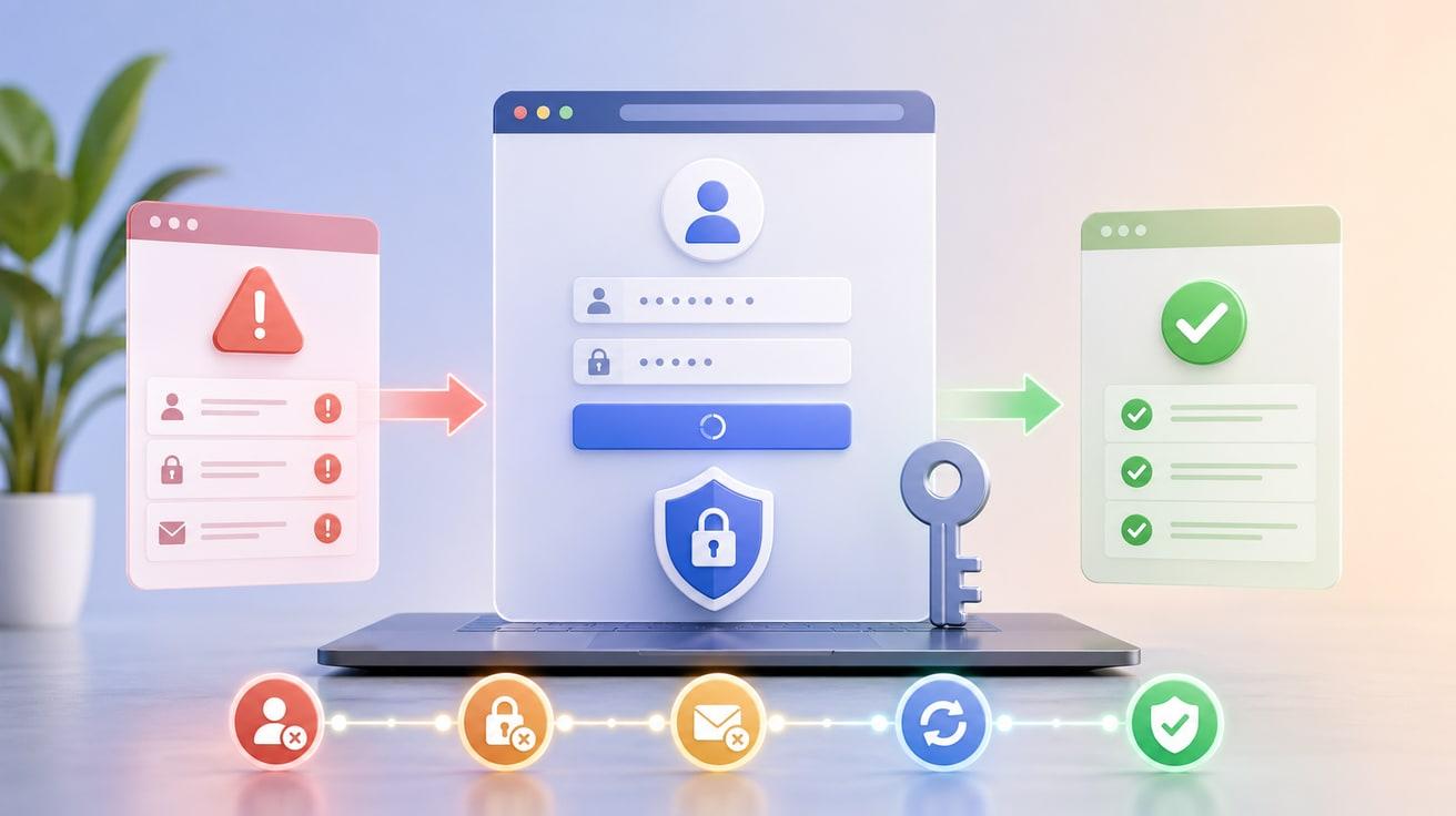 Windows 서비스 계정의 자격 증명 변경 전후 인증 상태를 비교