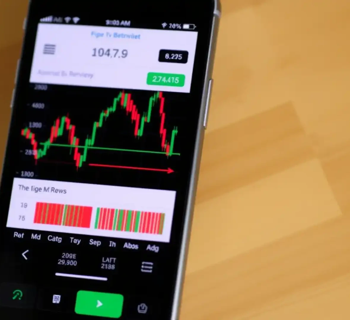 스마트폰에 지정가를 선으로 표현한 이미지