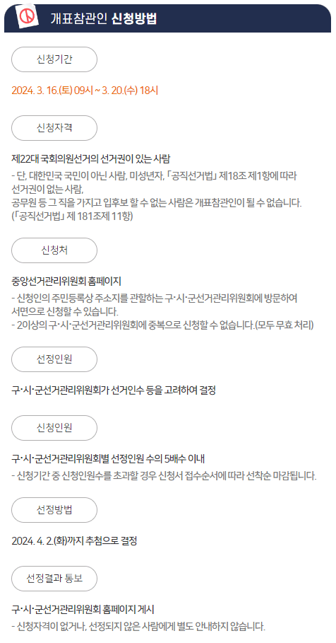 선거 참관인 신청