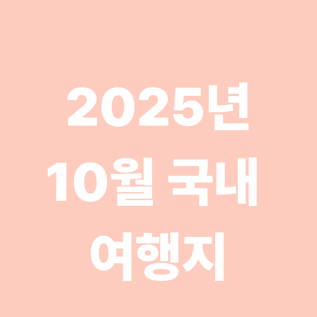 10월 국내 여행지