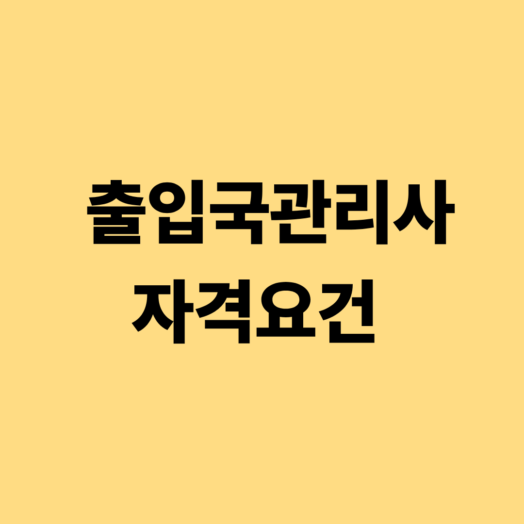 출입국관리사 자격요건과 비자 체류 업무 설명 이미지