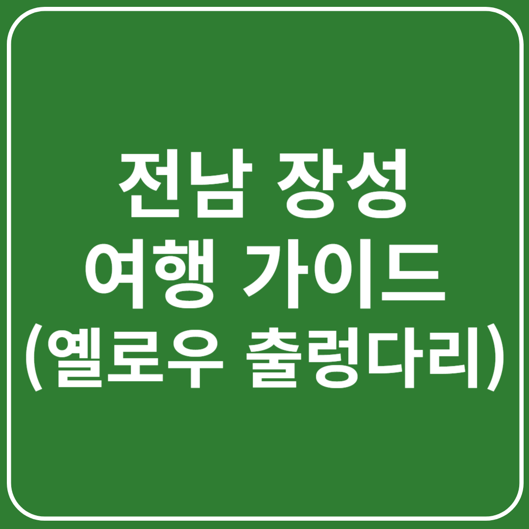 옐로우 출렁다리 입장료, 이용시간, 주차장, 이용팁 총정리 ❘ 전남 장성 여행