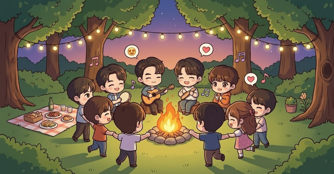 친구들을 마이홈으로 초대해 함께 즐기는 소셜 기능과 파티 모습