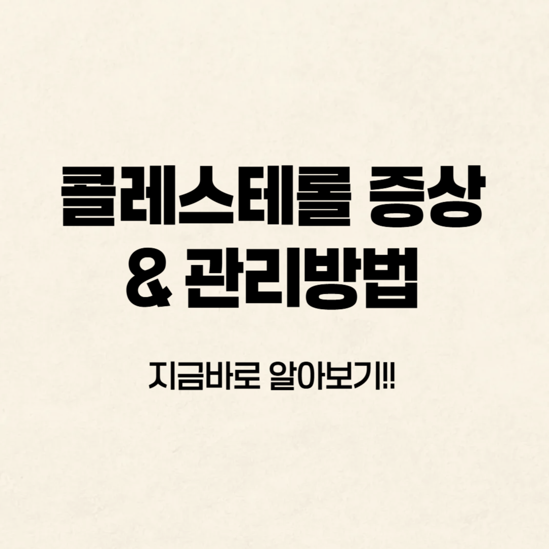 콜레스테롤 증상 및 관리 방법 알아보기