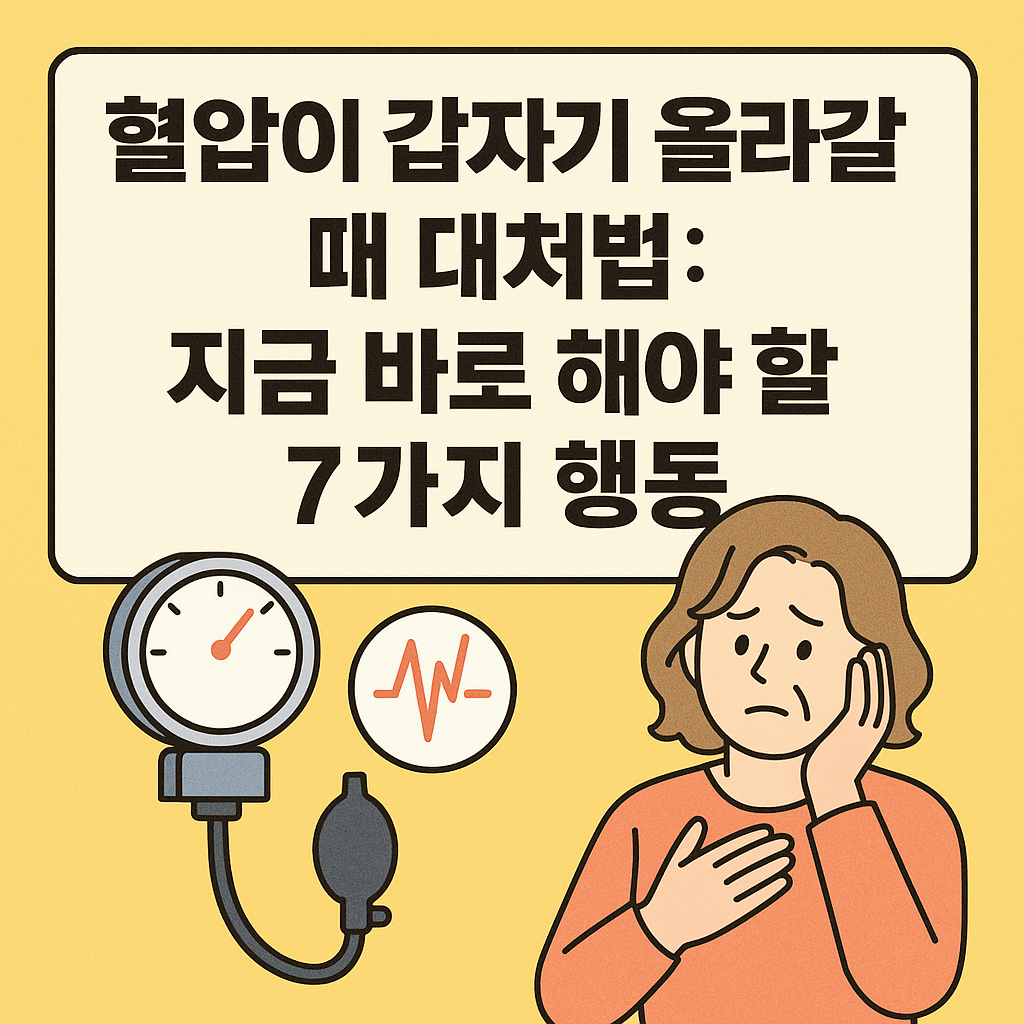 혈압이 갑자기 올라갈 때 대처법 – 지금 바로 해야 할 7가지 행동