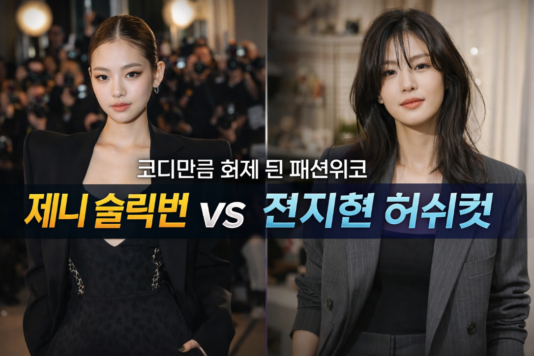 제니 슬랙번 vs 전지현 허쉬컷, 패션위크 헤어 대결 승자는?