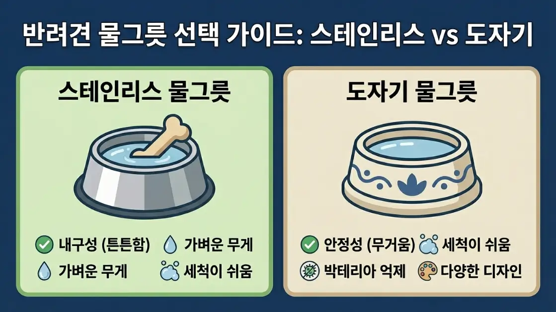 강아지 물 그릇 선택 기준