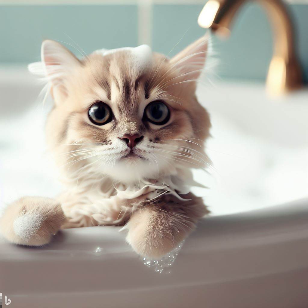 고양이 목욕하는 이미지