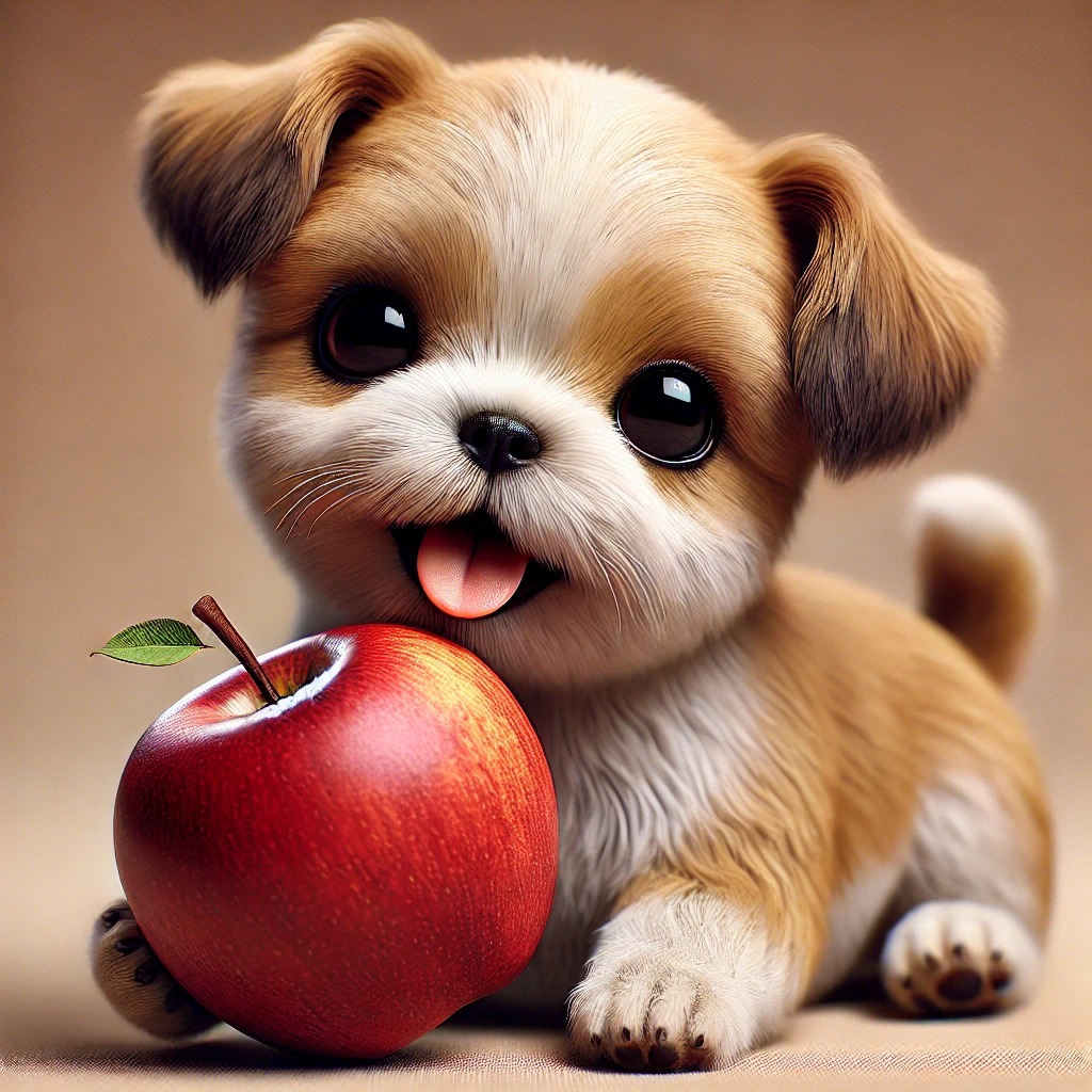 강아지 사과