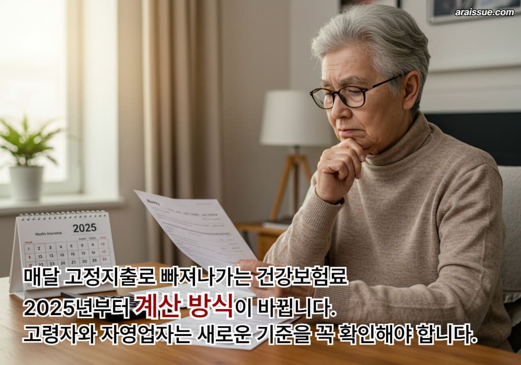 매달 고정지출로 빠져나가는 건강보험료, 2025년부터 계산 방식이 바뀝니다.