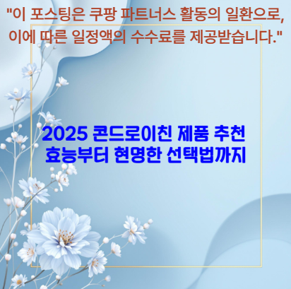 2025 콘드로이친 제품 추천 ❘ 효능부터 현명한 선택법까지