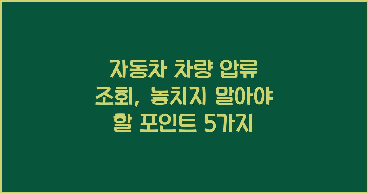 자동차 차량 압류 조회