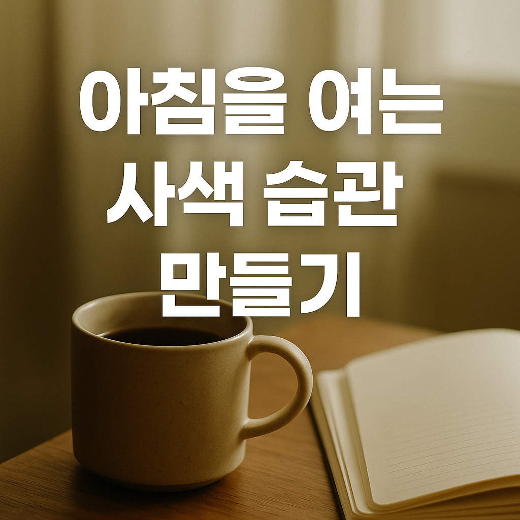 아침을 여는 사색 습관 만들기