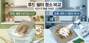 후드필터 청소 비교