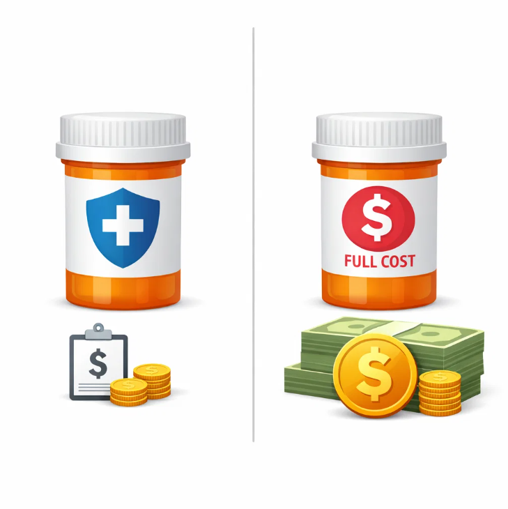 고지혈증 약 건강보험 급여 적용과 전액 본인부담 비용 차이 비교 이미지