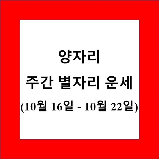 양자리 주간 별자리 운세 제목 상자