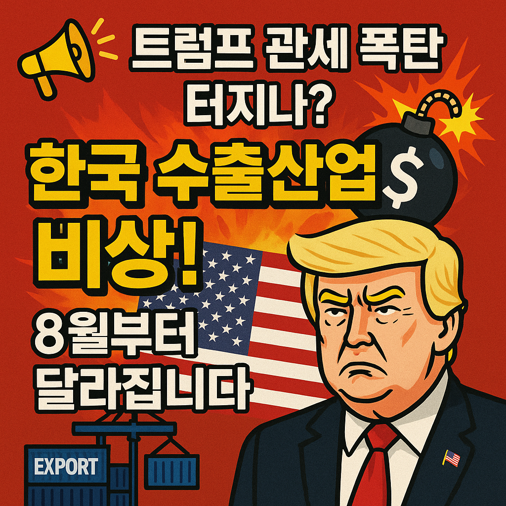 트럼프 관세 폭탄 터지나?&rdquo; 한국 수출산업 비상! 8월부터 달라집니다.