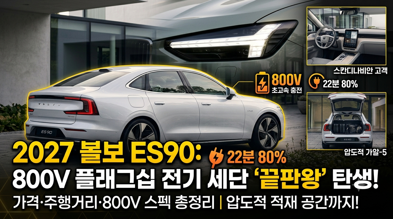 2027- 볼보- ES90 -가격&middot;주행거리&middot;800V -스펙 -총정리