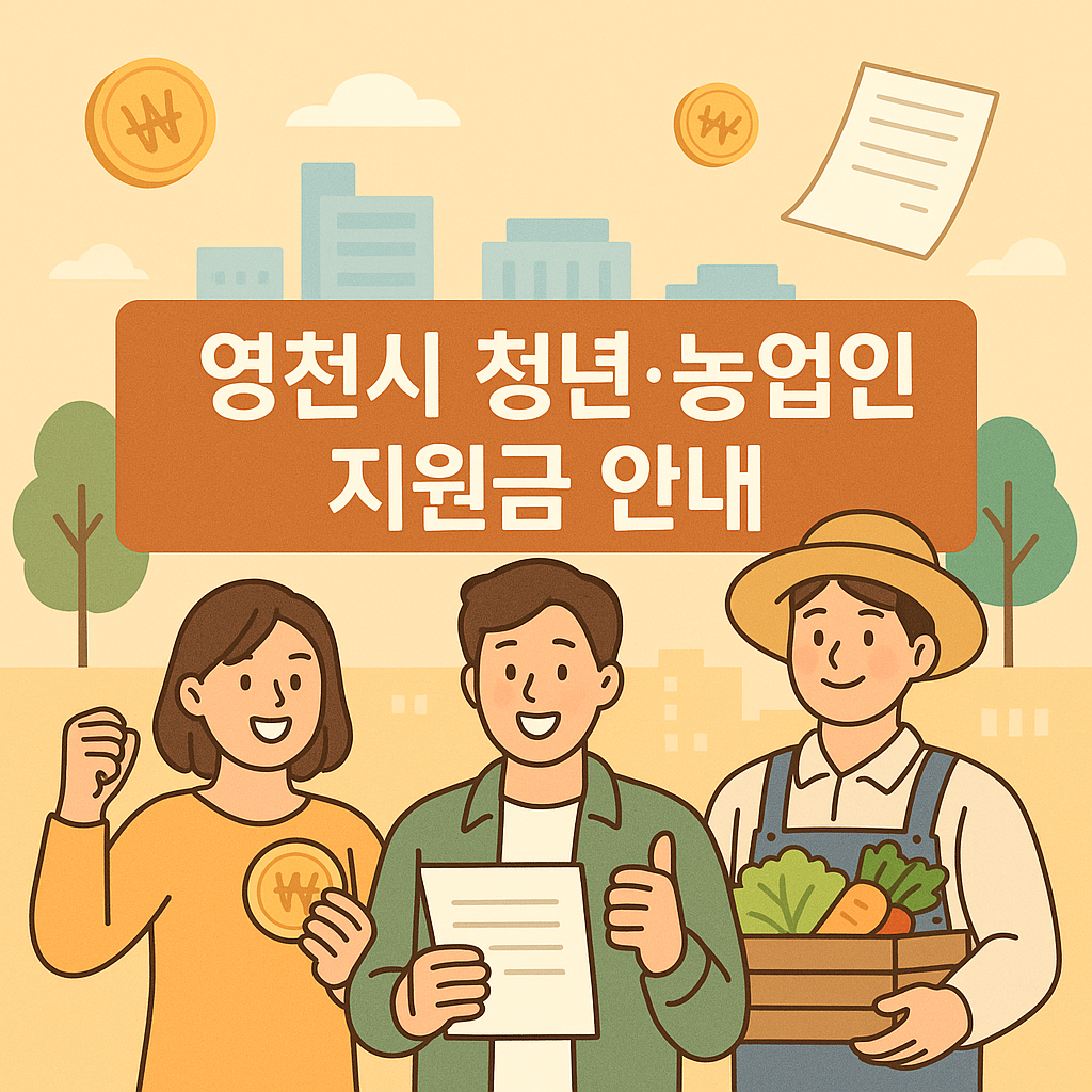 2025년 8월 경상북도 영천시 청년.농업인 지원금 총정리 (자격시험.월세.근속장려금 등)