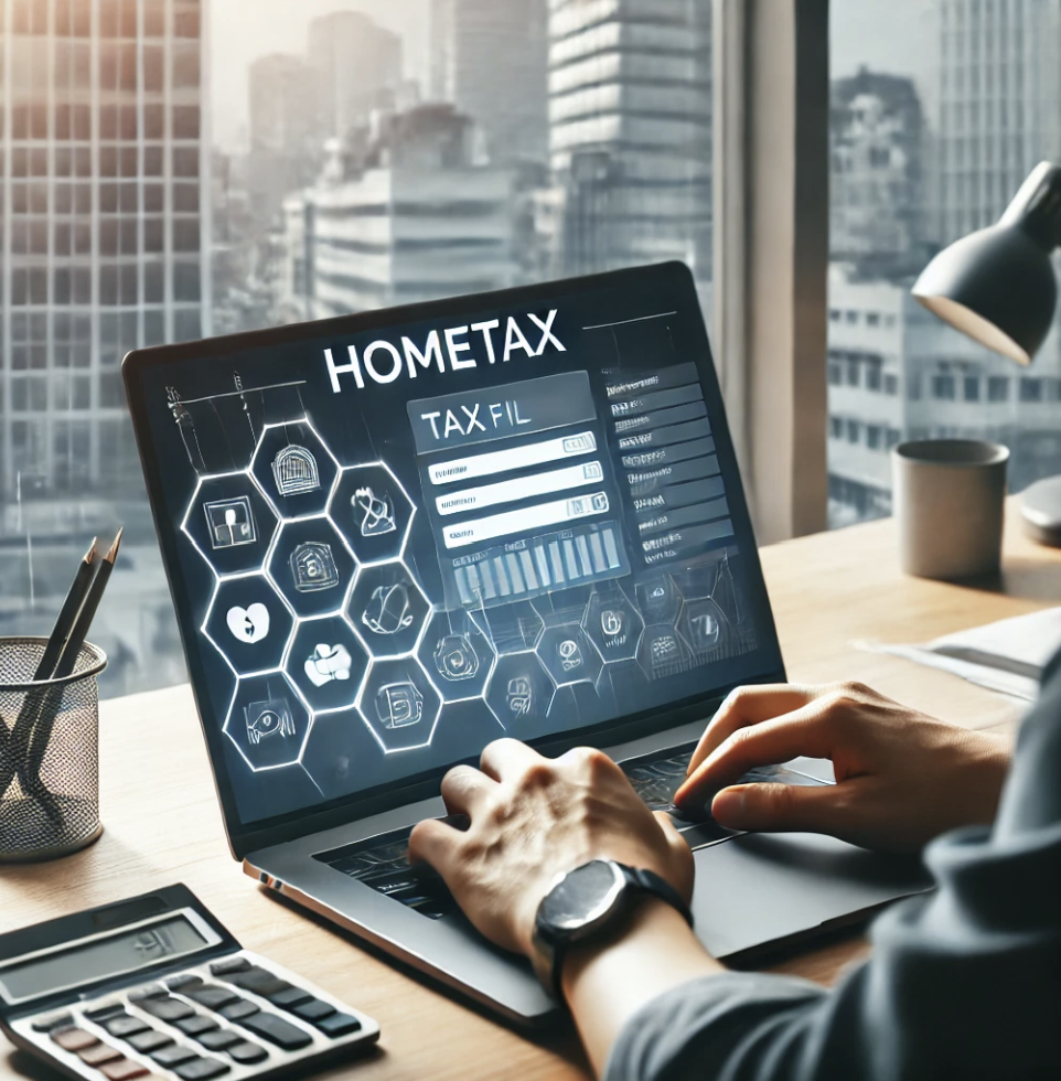 홈택스 화면을 활용한 디지털 세금 신고 시스템