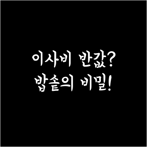 실속파를 위한 이사 비용 절감 전략 ..