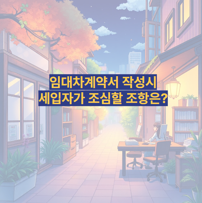 임대차계약서 작성시 세입자가 조심할 조항은?