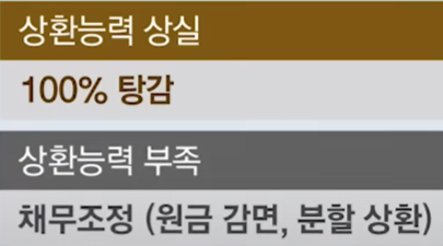 채무 조정(원금 감면, 분할 상환)