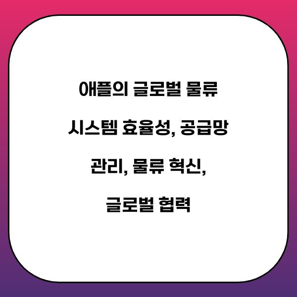 애플의 글로벌 물류 시스템 효율성