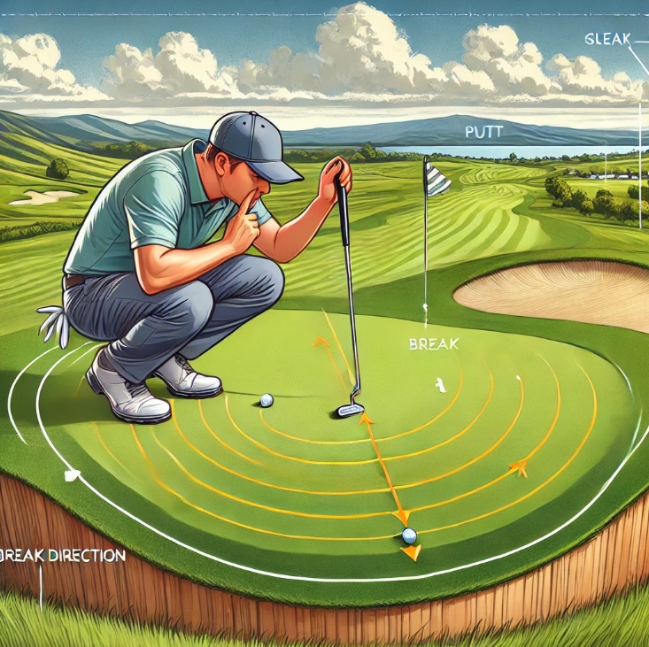 골프 그린 기울기 읽는 방법 이미지