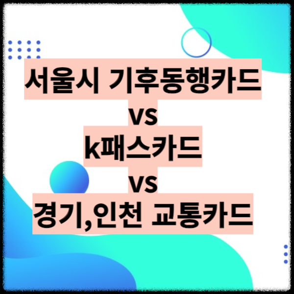 서울시 기후동행카드 k패스카드 더경기,인천 I 패스카드