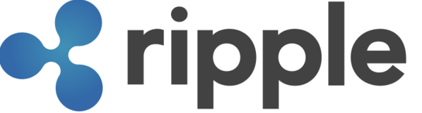 리플코인의 로고 왼쪽에는 판란색의 동그라미 세개가 이어진 마크가 있고 오른쪽에는 ripple 라는 영어로 검은색 글씨가 쓰여져 있다 바탕은 하얀색