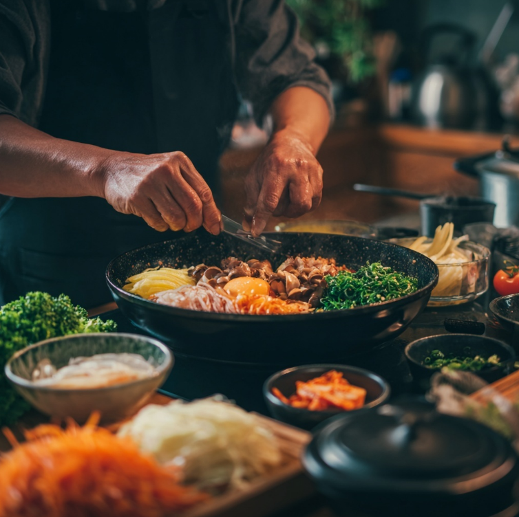 신장에 좋은 자연식 식단을 조리하는 과정
