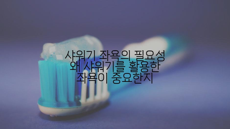 샤워기 좌욕의 필요성 왜 샤워기를 활용한 좌욕이 중요한지