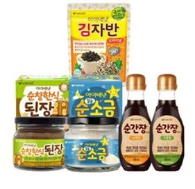 아이배냇 양념세트 순간장국물용+순간장비빔용+된장+소금+김자반&#44; 순간장(국물용+비빔용)+된장+소금+김자반(오리지널)