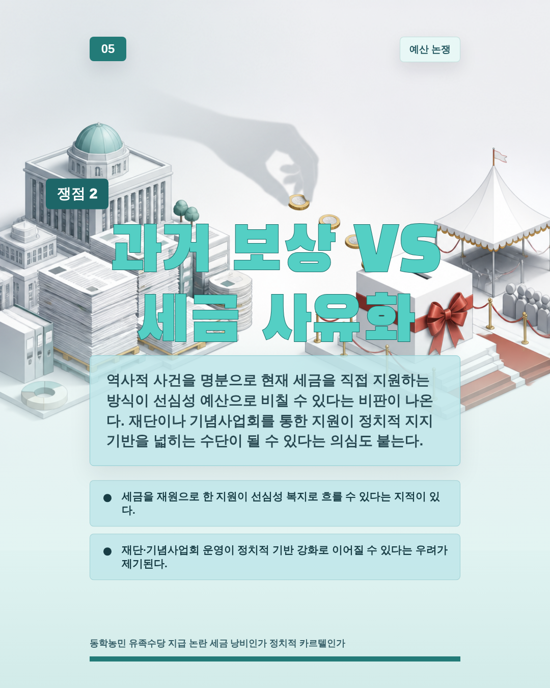 과거 보상 VS 세금 사유화