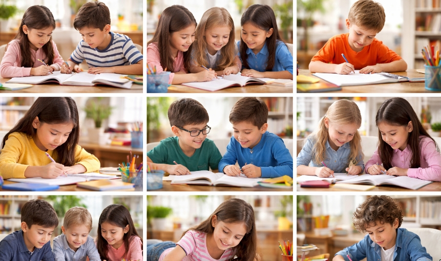 공부하는 아이들