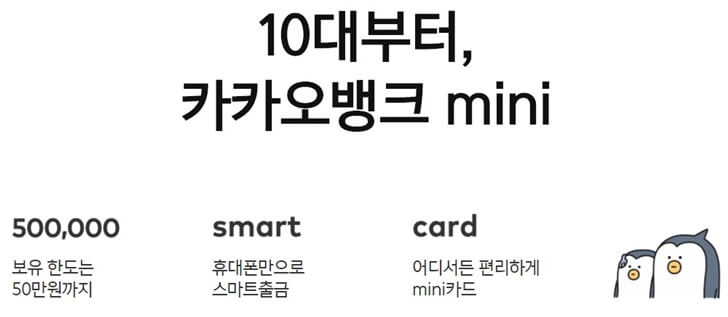 카카오뱅크mini미니카드