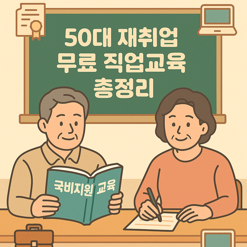 50대 재취업 무료 직업교육 총정리 (국비 포함)｜내일배움카드, 시니어 교육기관 한눈에