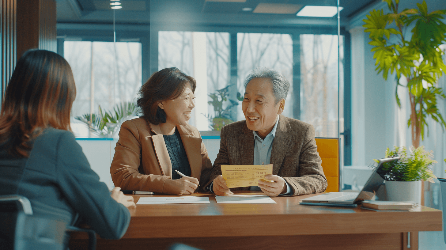 대화를-나누고-있는-노부부와-상담사