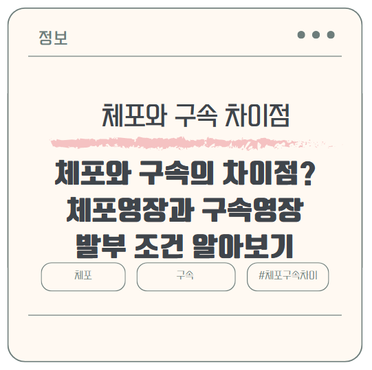 체포와 구속의 차이점? 체포영장과 구속영장 발부 조건 알아보기