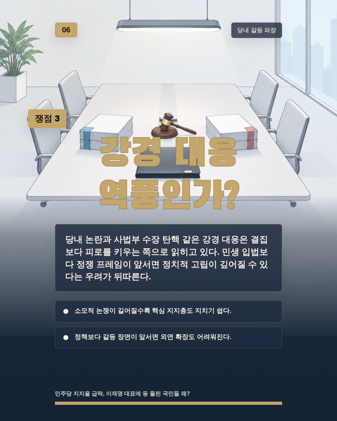 강경 대응 역풍인가?