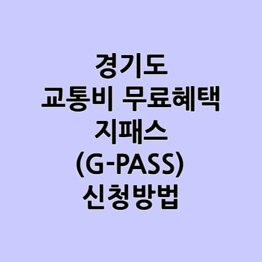 경기도 만 65세, 장애인 교통비 무료 혜택 지패스 신청방법